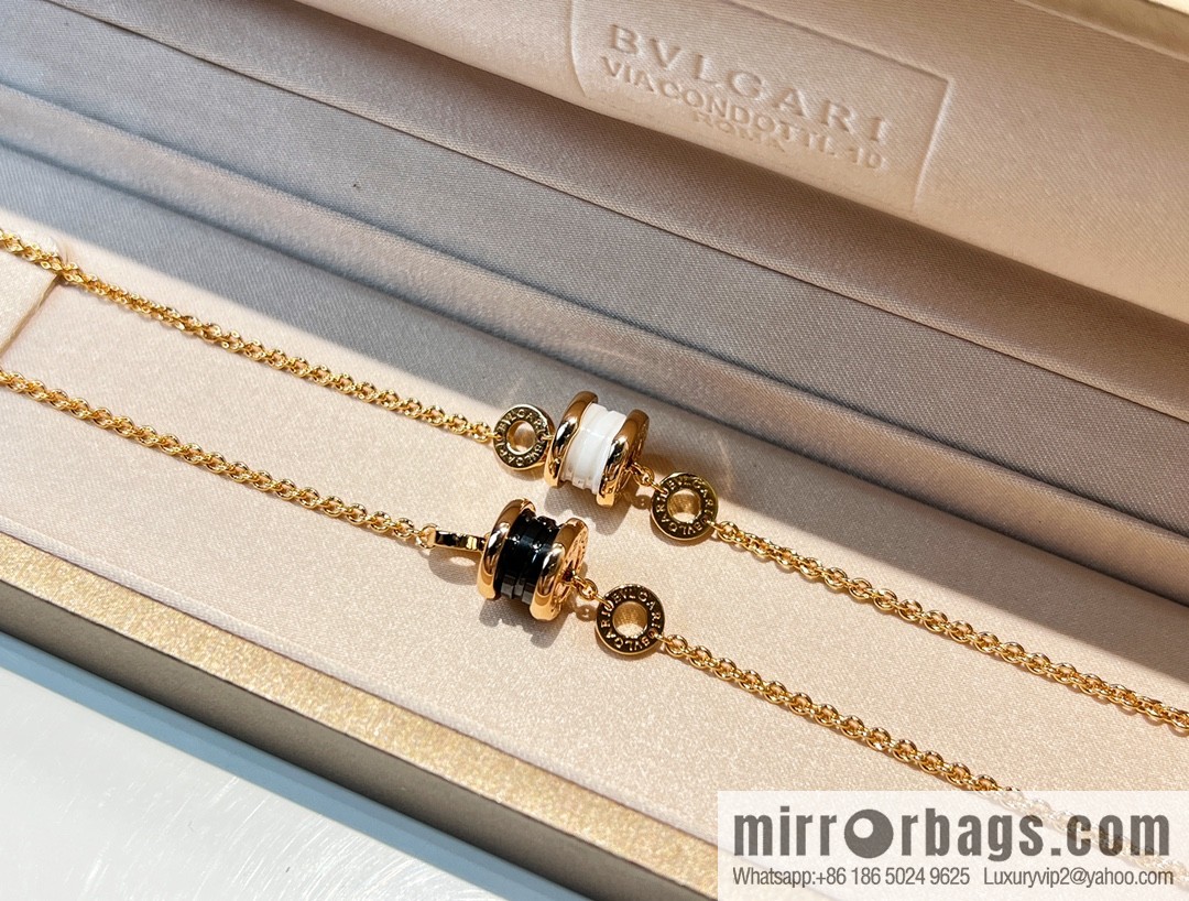 BVLGARI Bulgari mini black and white ceramic necklace bracelet