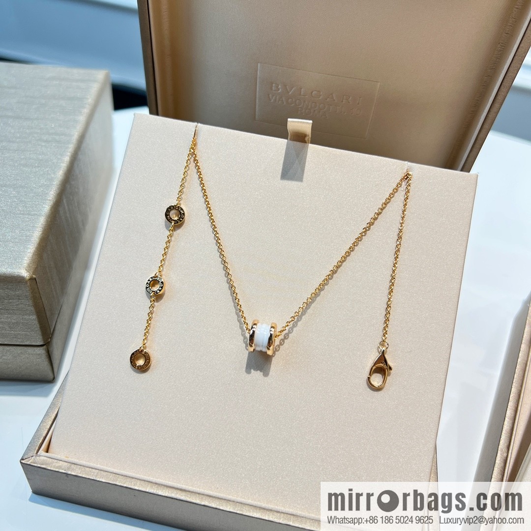 BVLGARI Bulgari mini black and white ceramic necklace