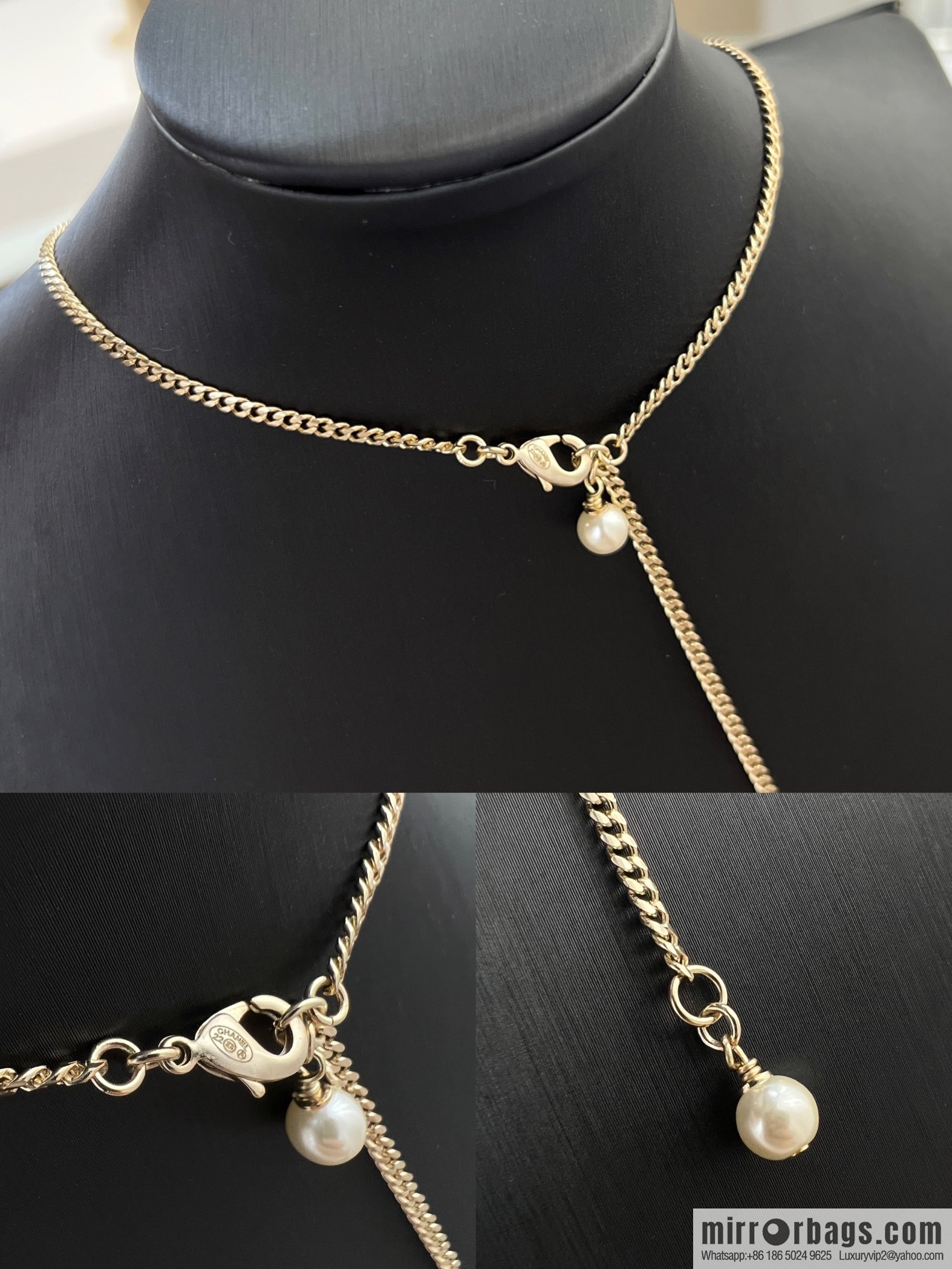 New ☑️ Chanel double c peach heart black and white diamond necklace