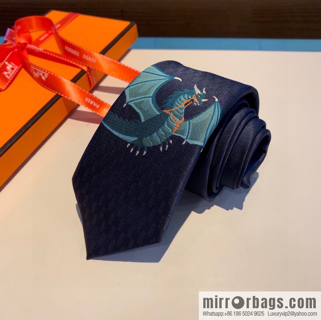 Hermes 100% Top Twill Silk Men's New Tie