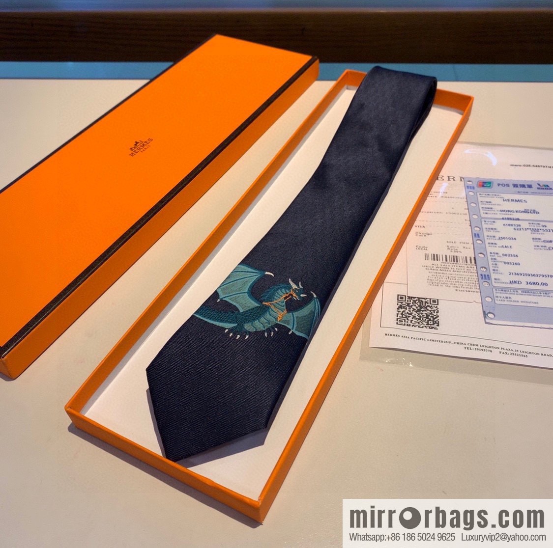 Hermes 100% Top Twill Silk Men's New Tie