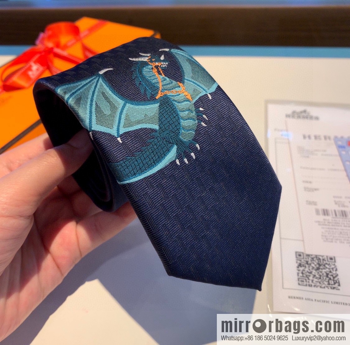 Hermes 100% Top Twill Silk Men's New Tie