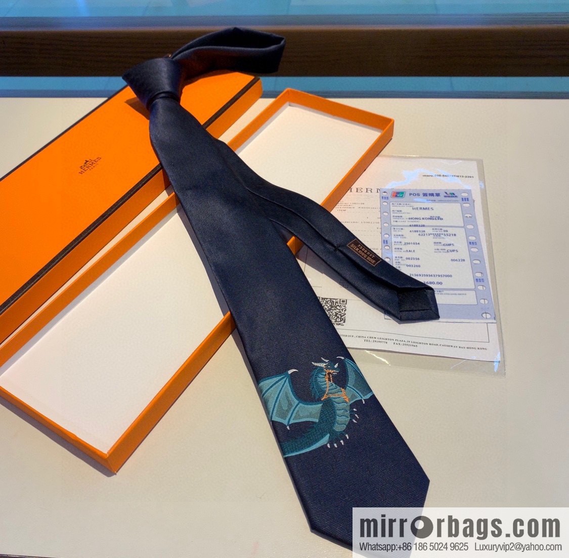 Hermes 100% Top Twill Silk Men's New Tie