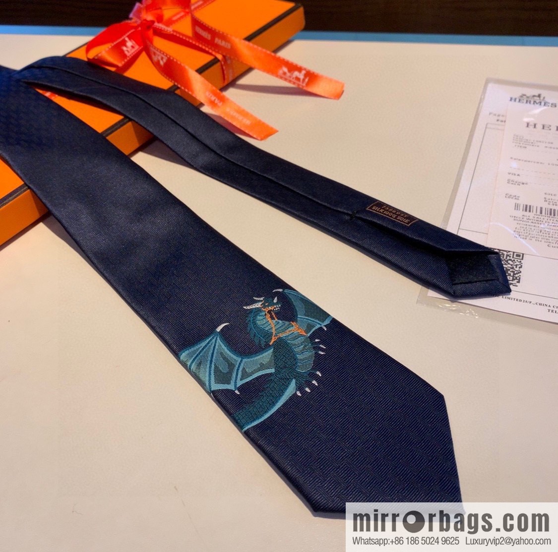 Hermes 100% Top Twill Silk Men's New Tie