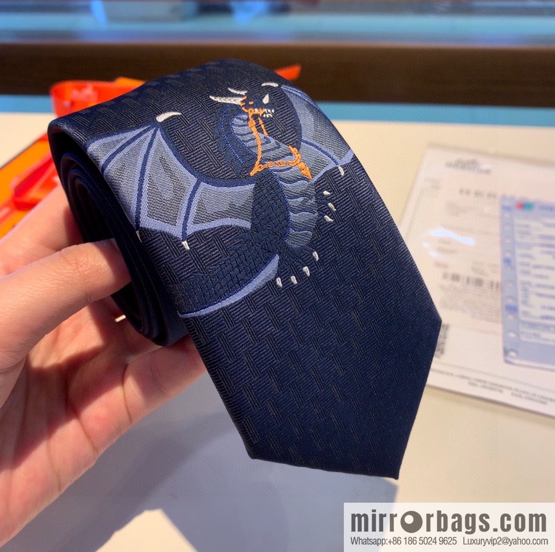 Hermes 100% Top Twill Silk Men's New Tie