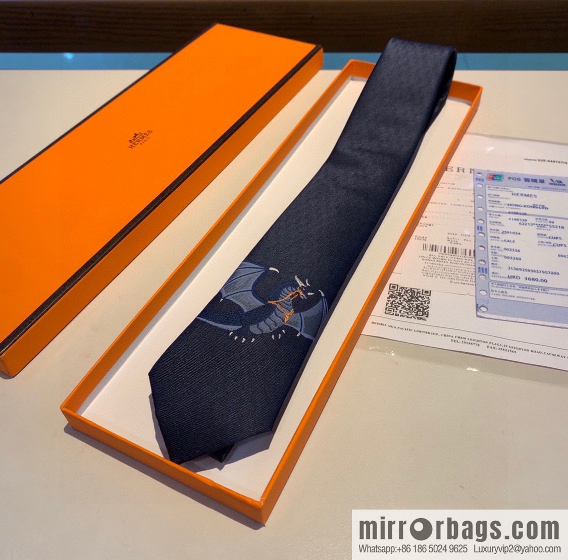 Hermes 100% Top Twill Silk Men's New Tie