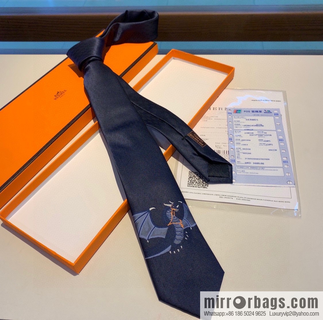 Hermes 100% Top Twill Silk Men's New Tie