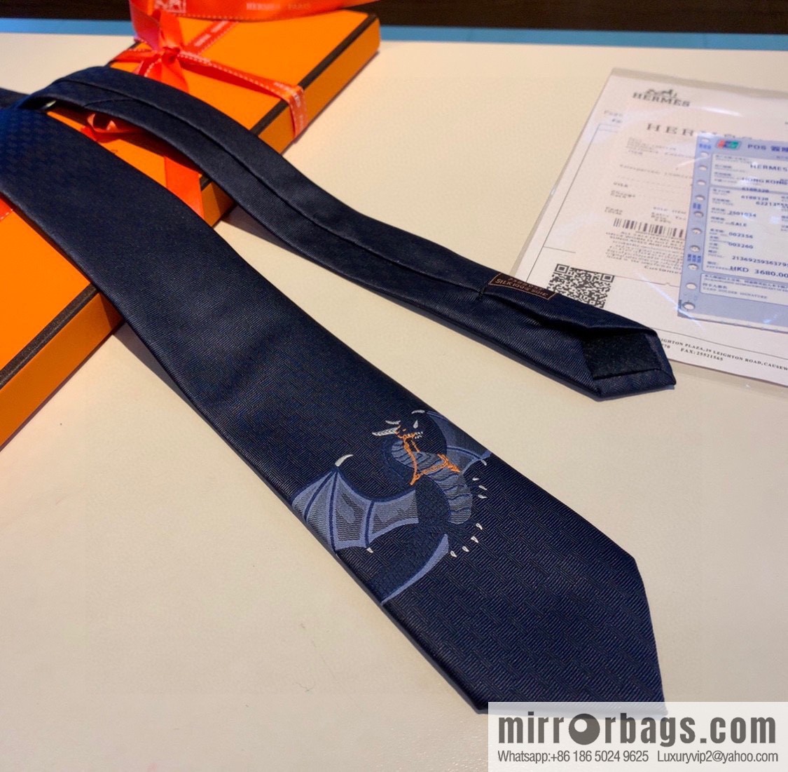 Hermes 100% Top Twill Silk Men's New Tie