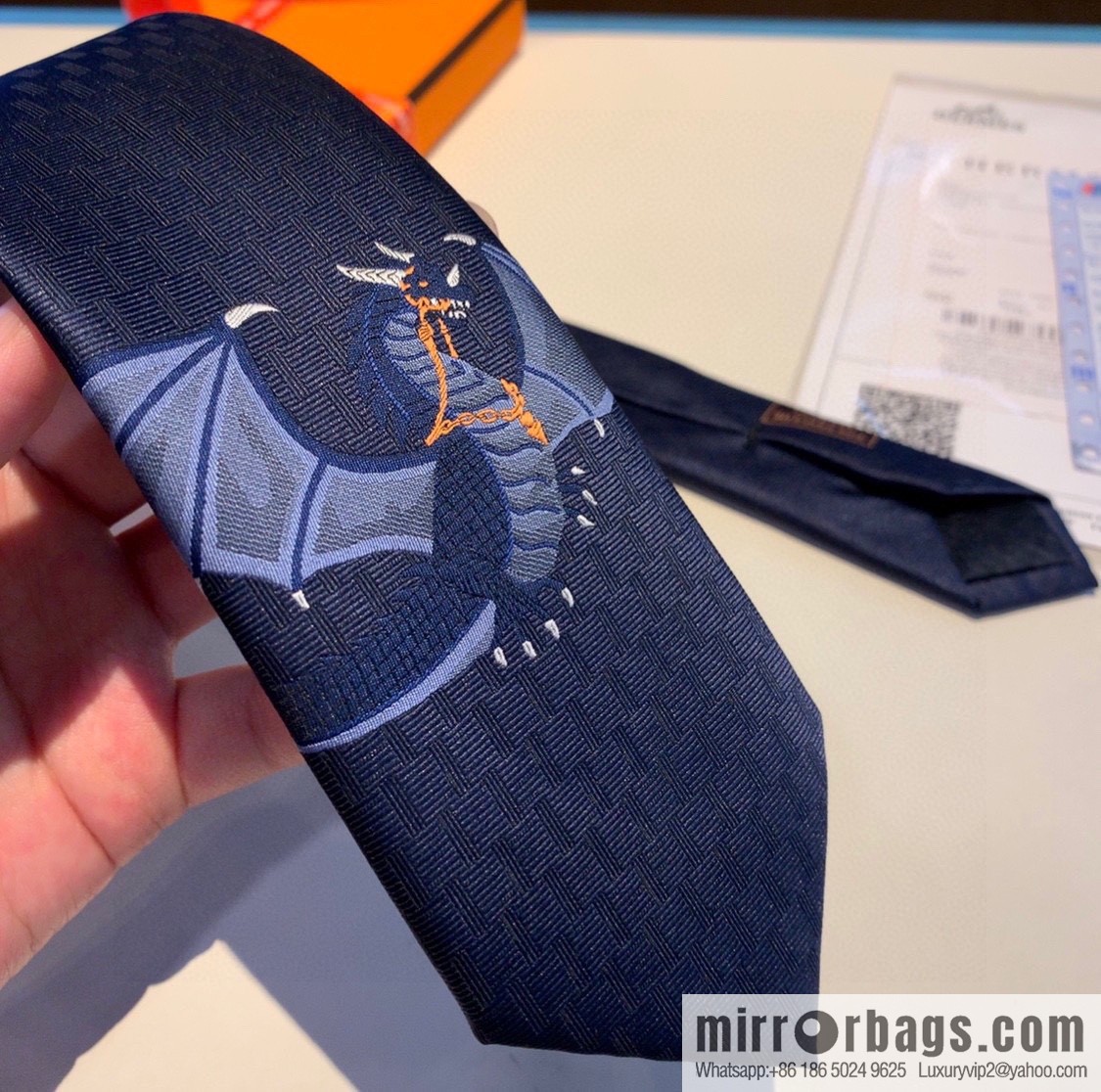 Hermes 100% Top Twill Silk Men's New Tie