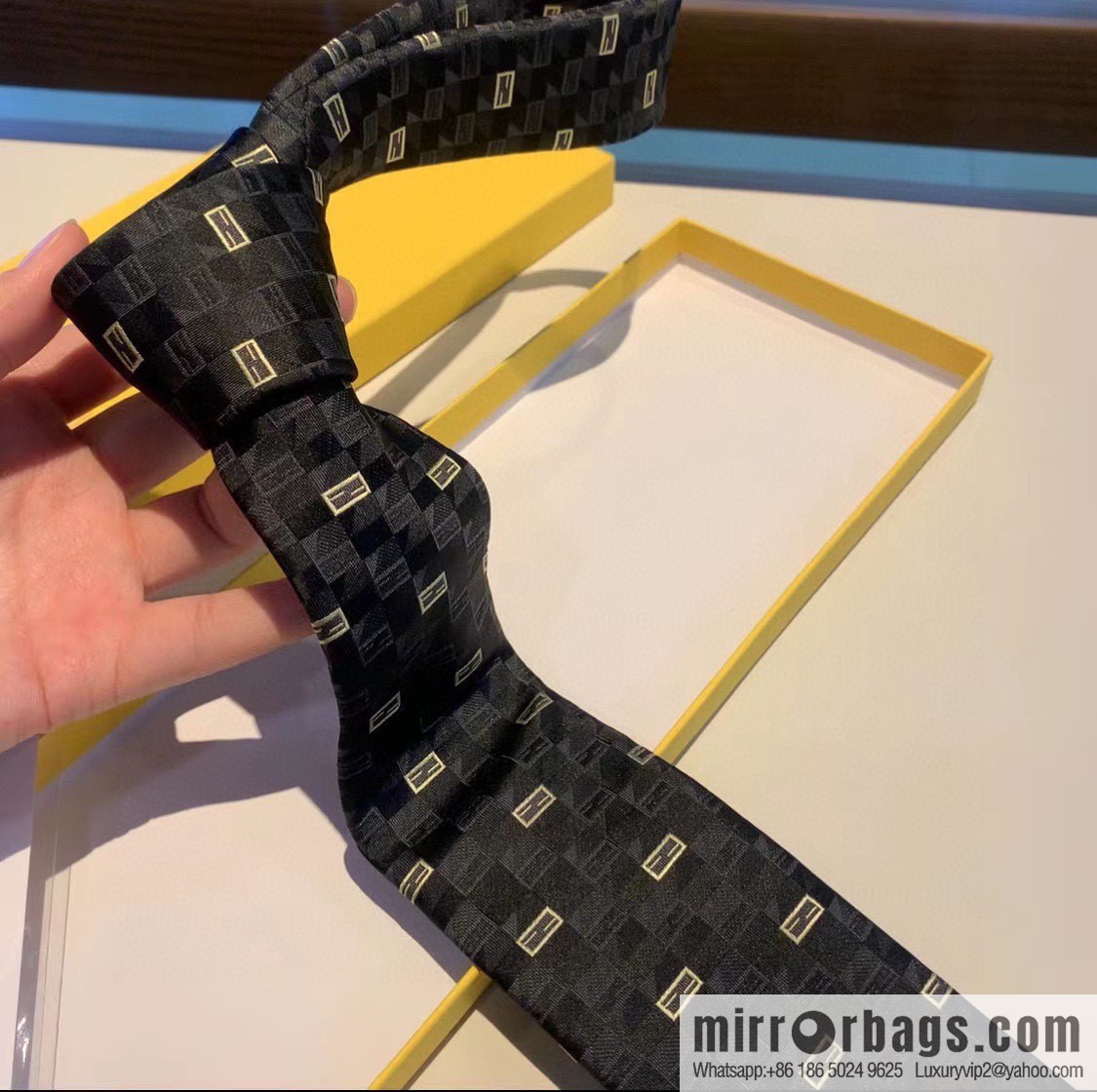 FENDI Fendi FF Letter 100% Top Jacquard Silk Tie