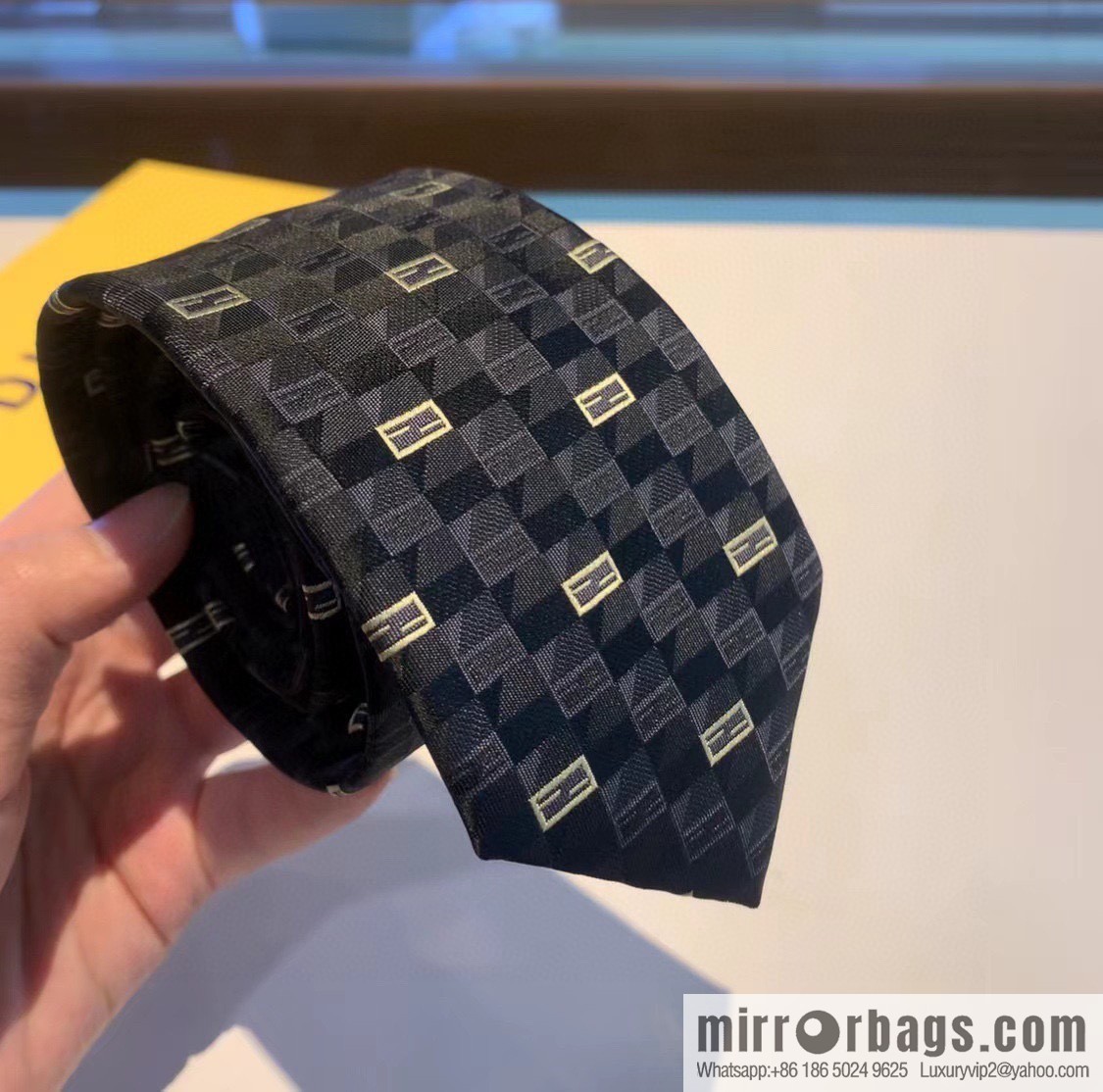 FENDI Fendi FF Letter 100% Top Jacquard Silk Tie