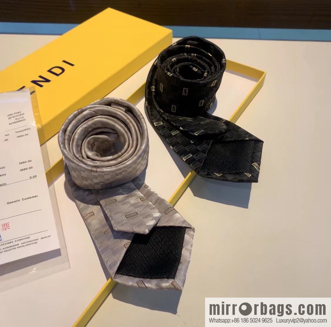 FENDI Fendi FF Letter 100% Top Jacquard Silk Tie
