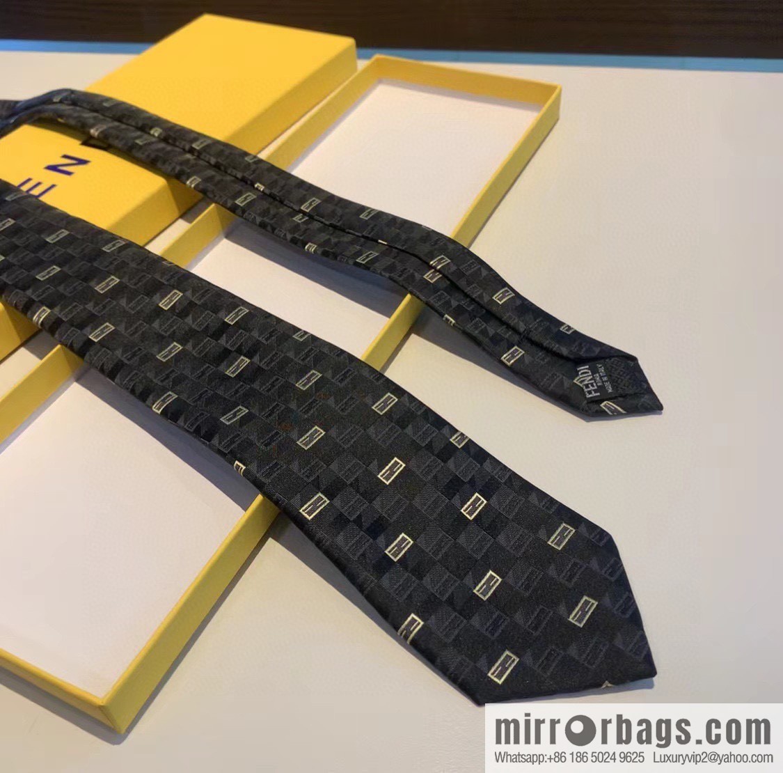 FENDI Fendi FF Letter 100% Top Jacquard Silk Tie