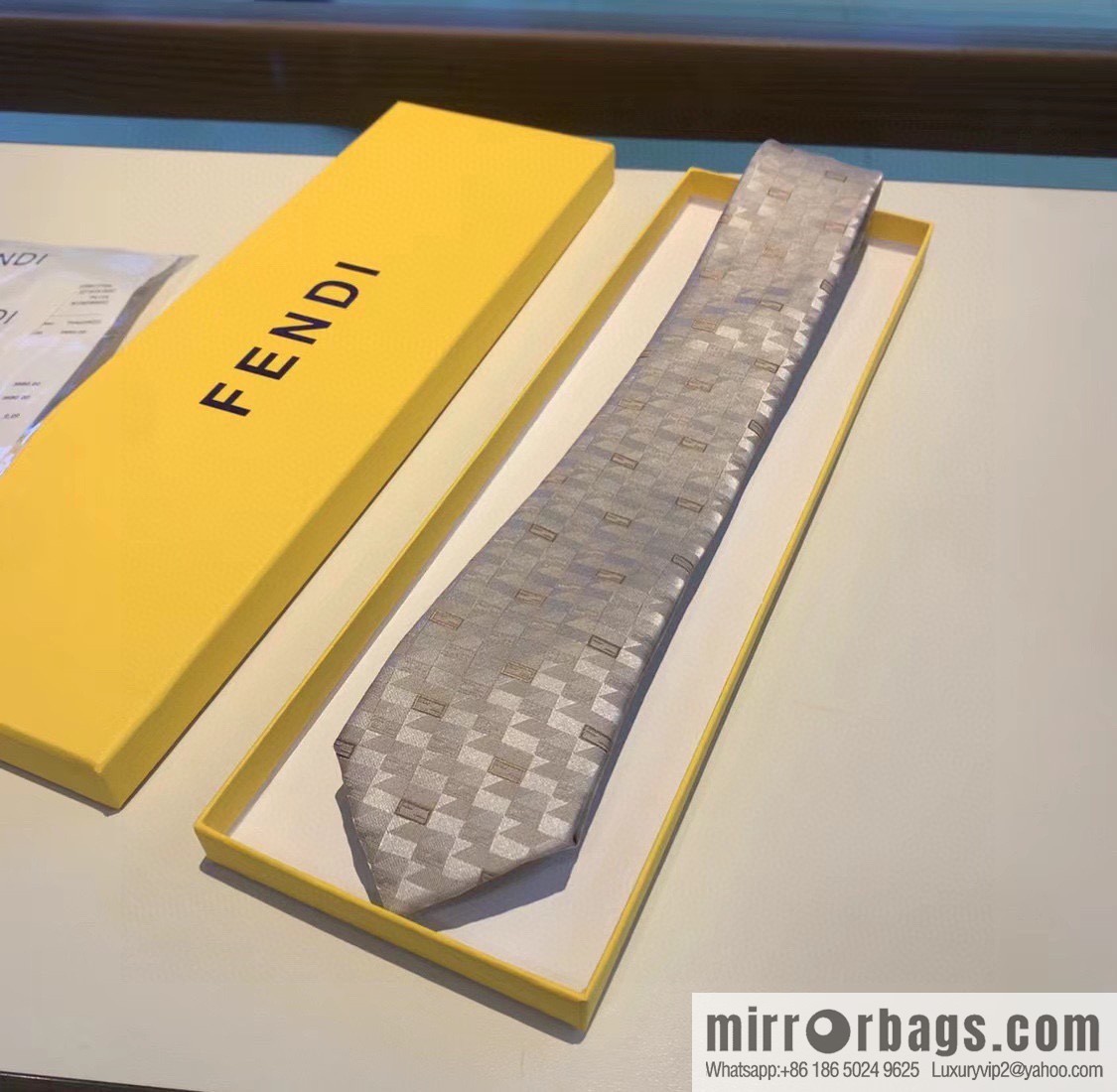 FENDI Fendi FF Letter 100% Top Jacquard Silk Tie