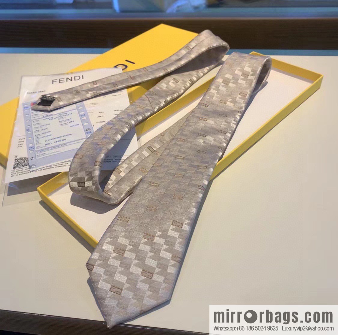 FENDI Fendi FF Letter 100% Top Jacquard Silk Tie