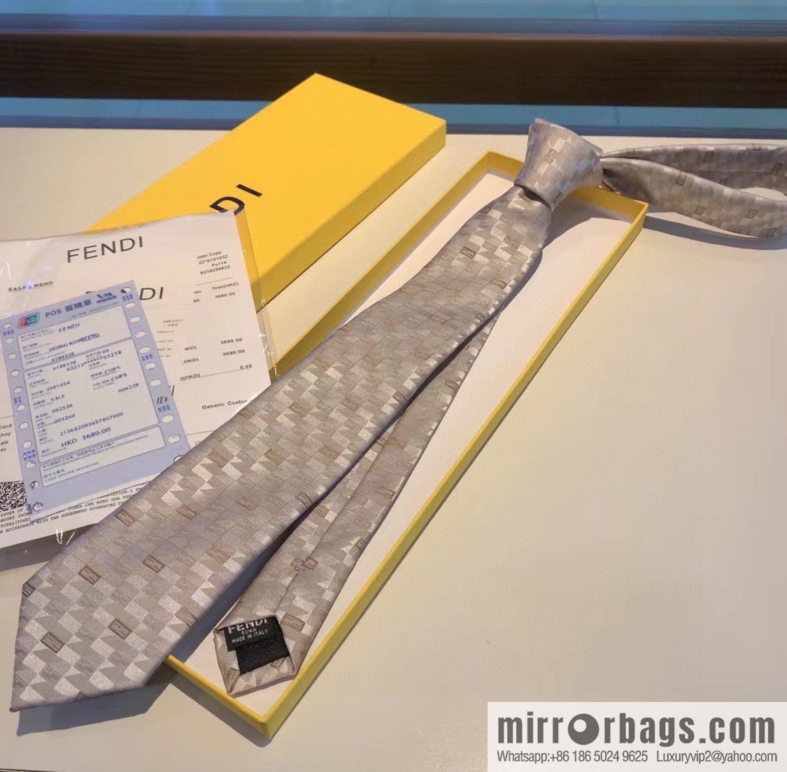FENDI Fendi FF Letter 100% Top Jacquard Silk Tie