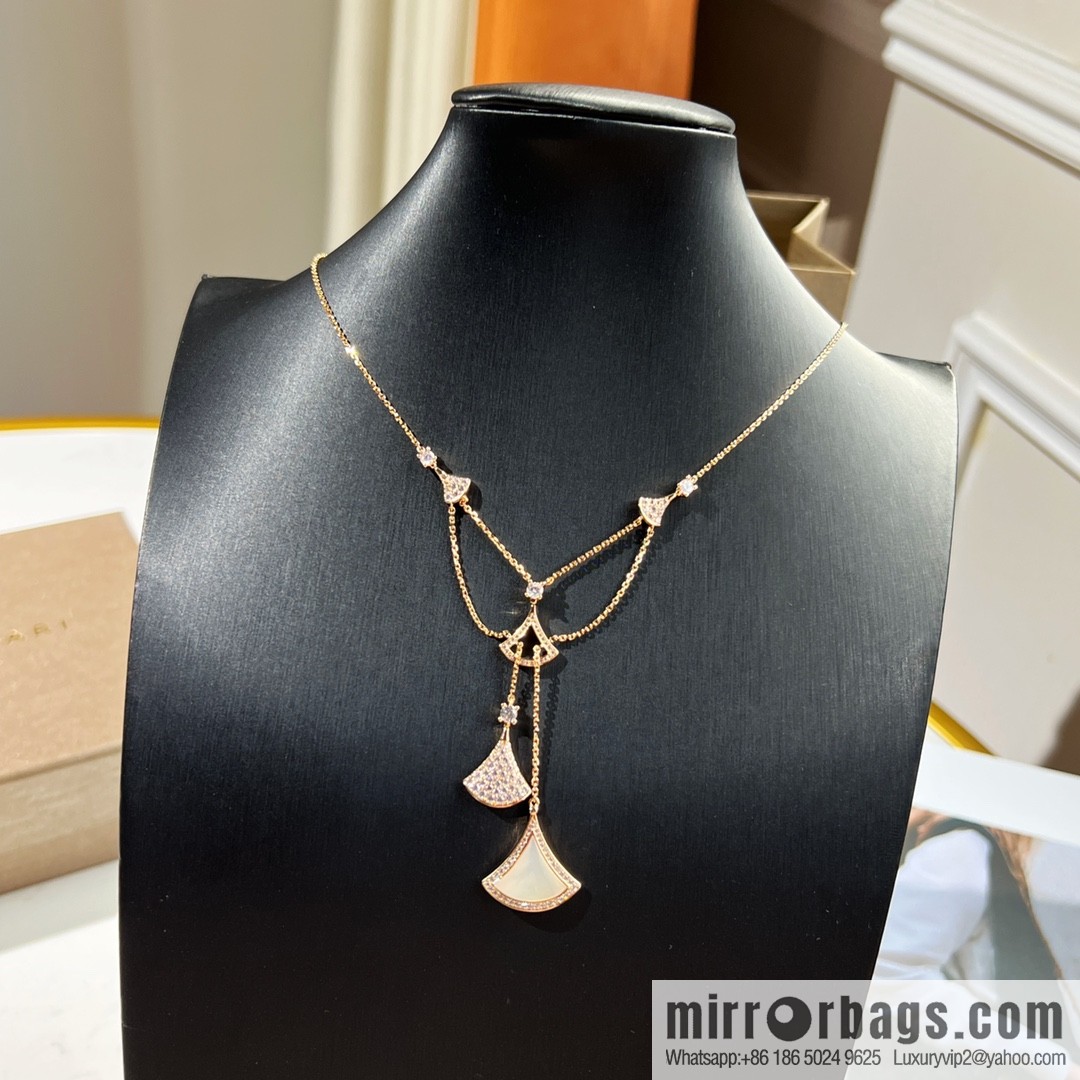 BVLGARI Bulgari new DIVAS 'DREAM white fritillary fan necklace