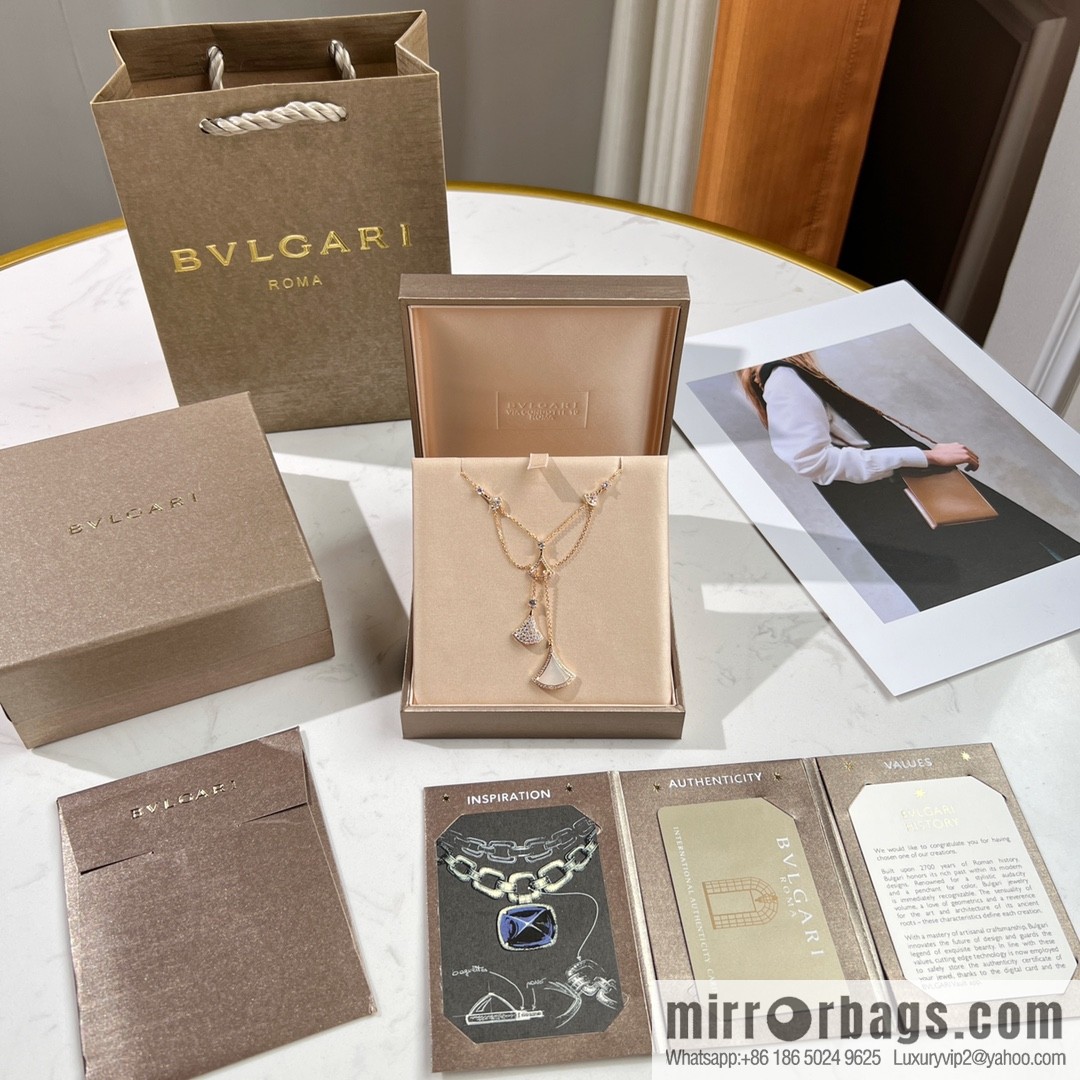 BVLGARI Bulgari new DIVAS 'DREAM white fritillary fan necklace