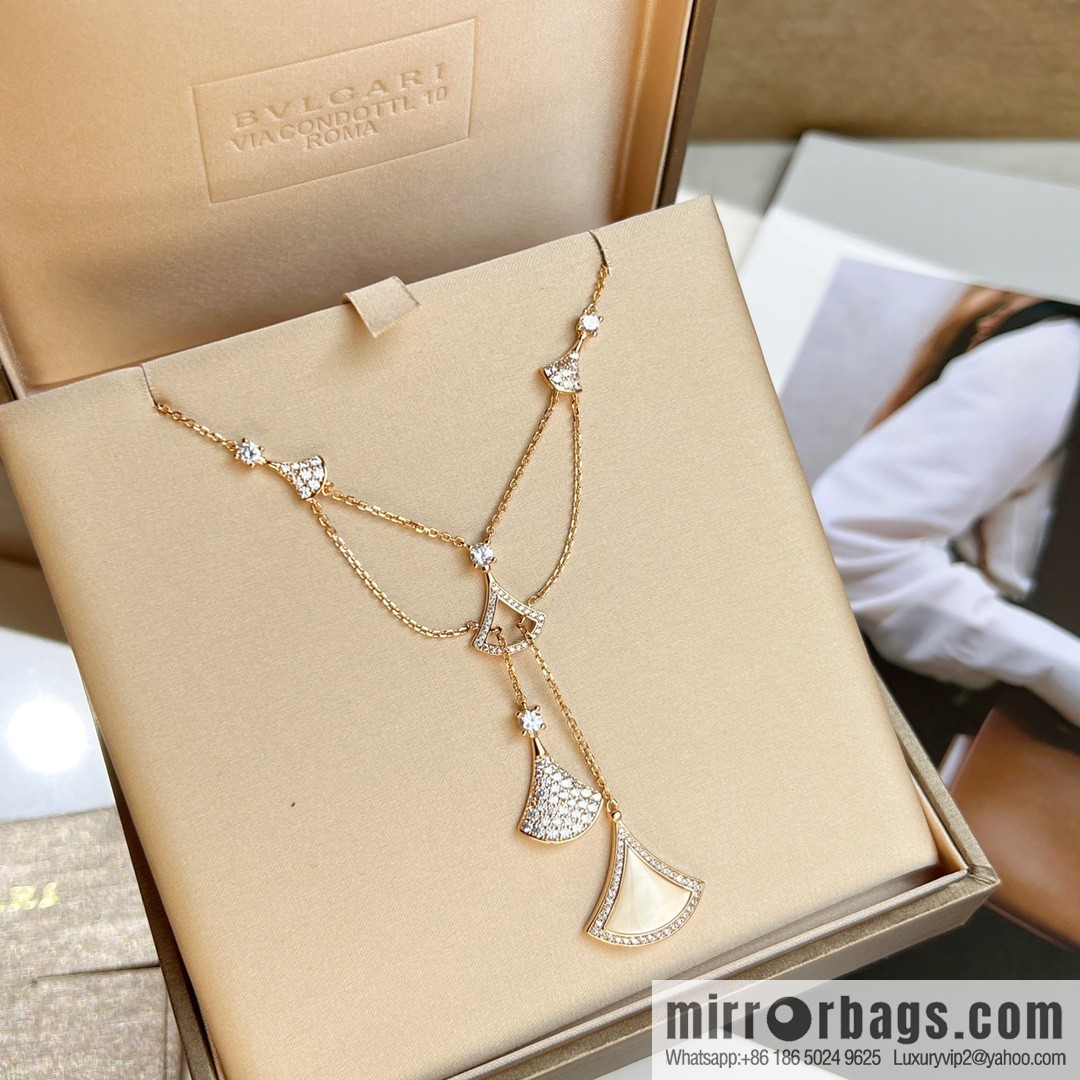 BVLGARI Bulgari new DIVAS 'DREAM white fritillary fan necklace