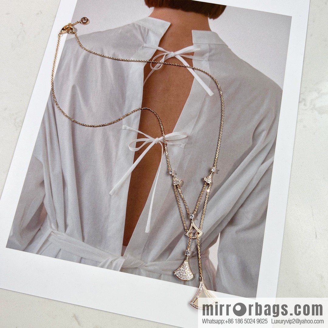 BVLGARI Bulgari new DIVAS 'DREAM white fritillary fan necklace