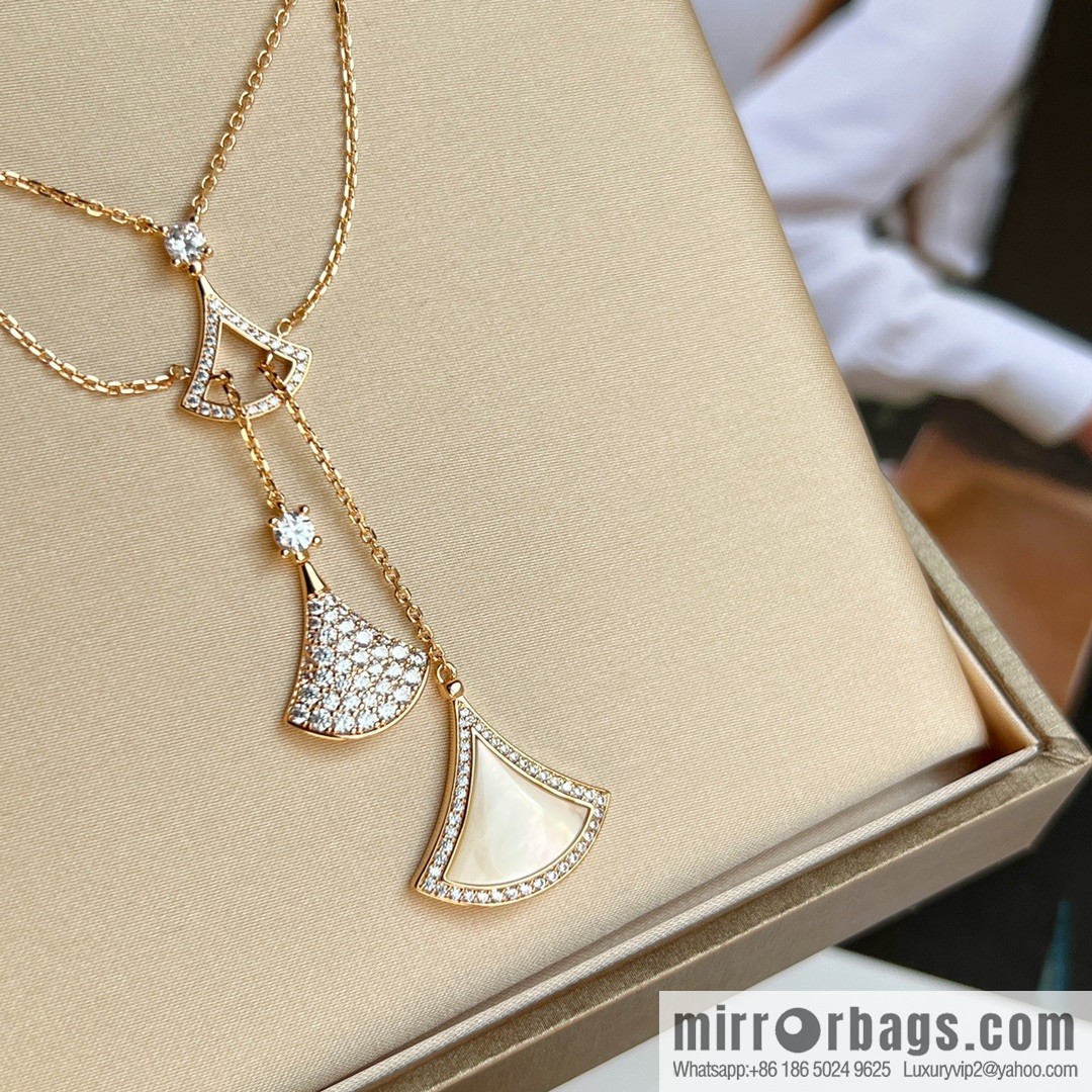 BVLGARI Bulgari new DIVAS 'DREAM white fritillary fan necklace