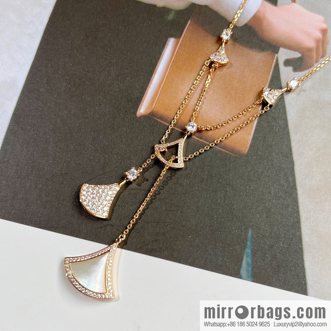 BVLGARI Bulgari new DIVAS 'DREAM white fritillary fan necklace