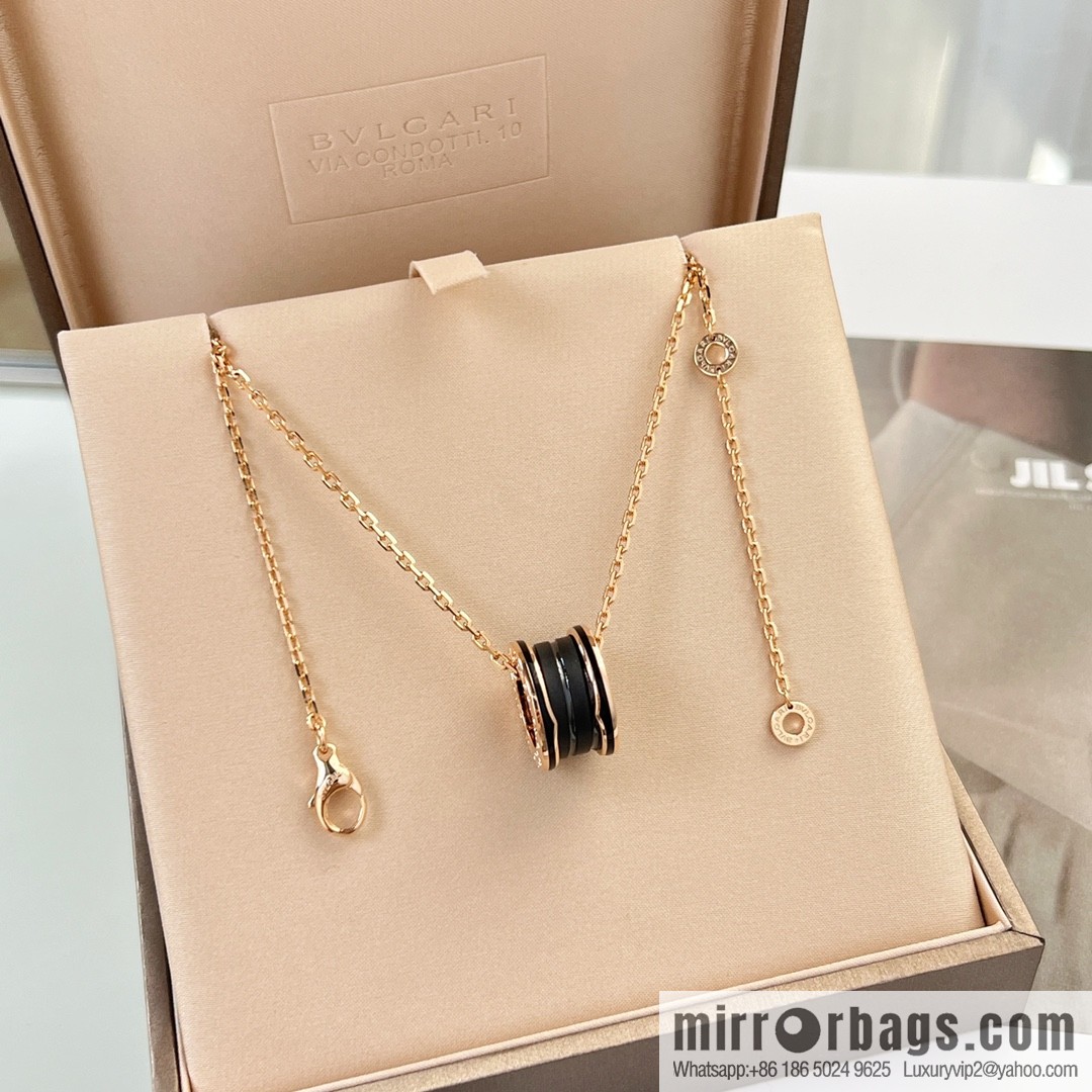 BVLGARI Bulgari new threaded black ceramic necklace