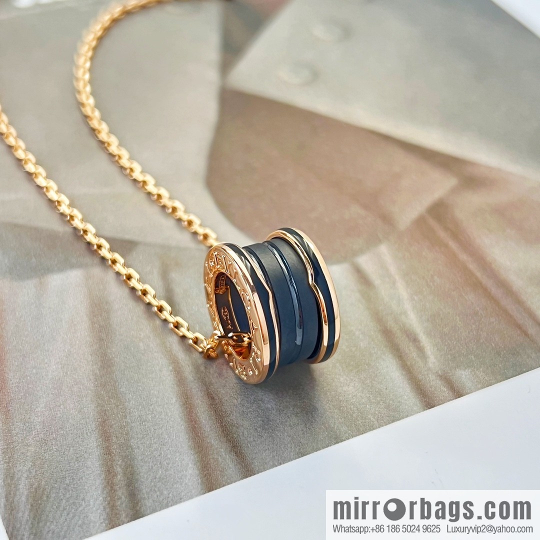 BVLGARI Bulgari new threaded black ceramic necklace