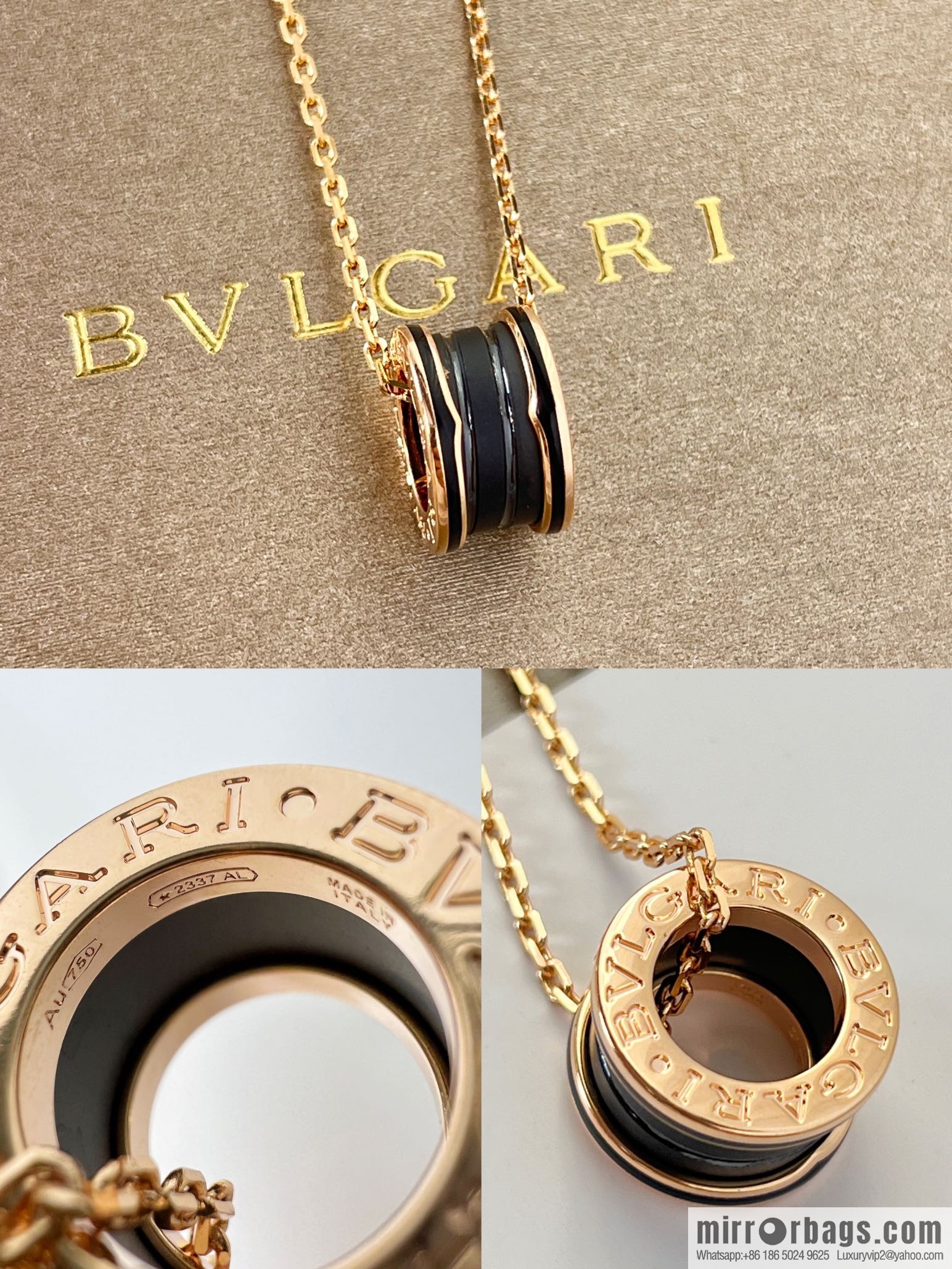BVLGARI Bulgari new threaded black ceramic necklace