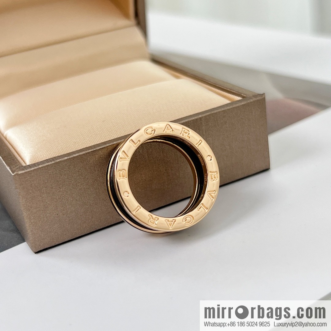 BVLGARI Bulgari new threaded black ceramic ring