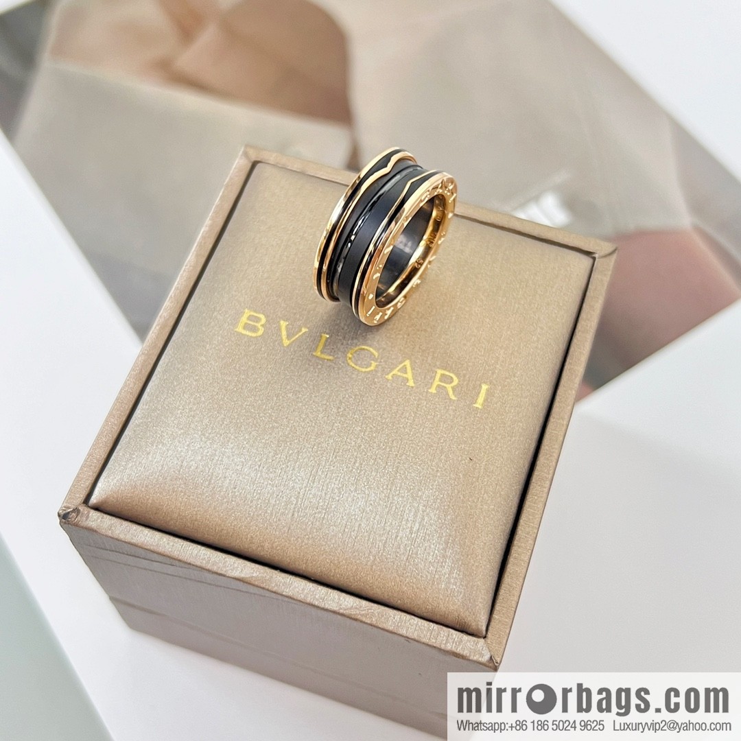 BVLGARI Bulgari new threaded black ceramic ring