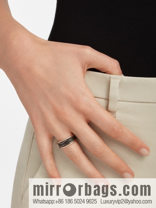 BVLGARI Bulgari new threaded black ceramic ring
