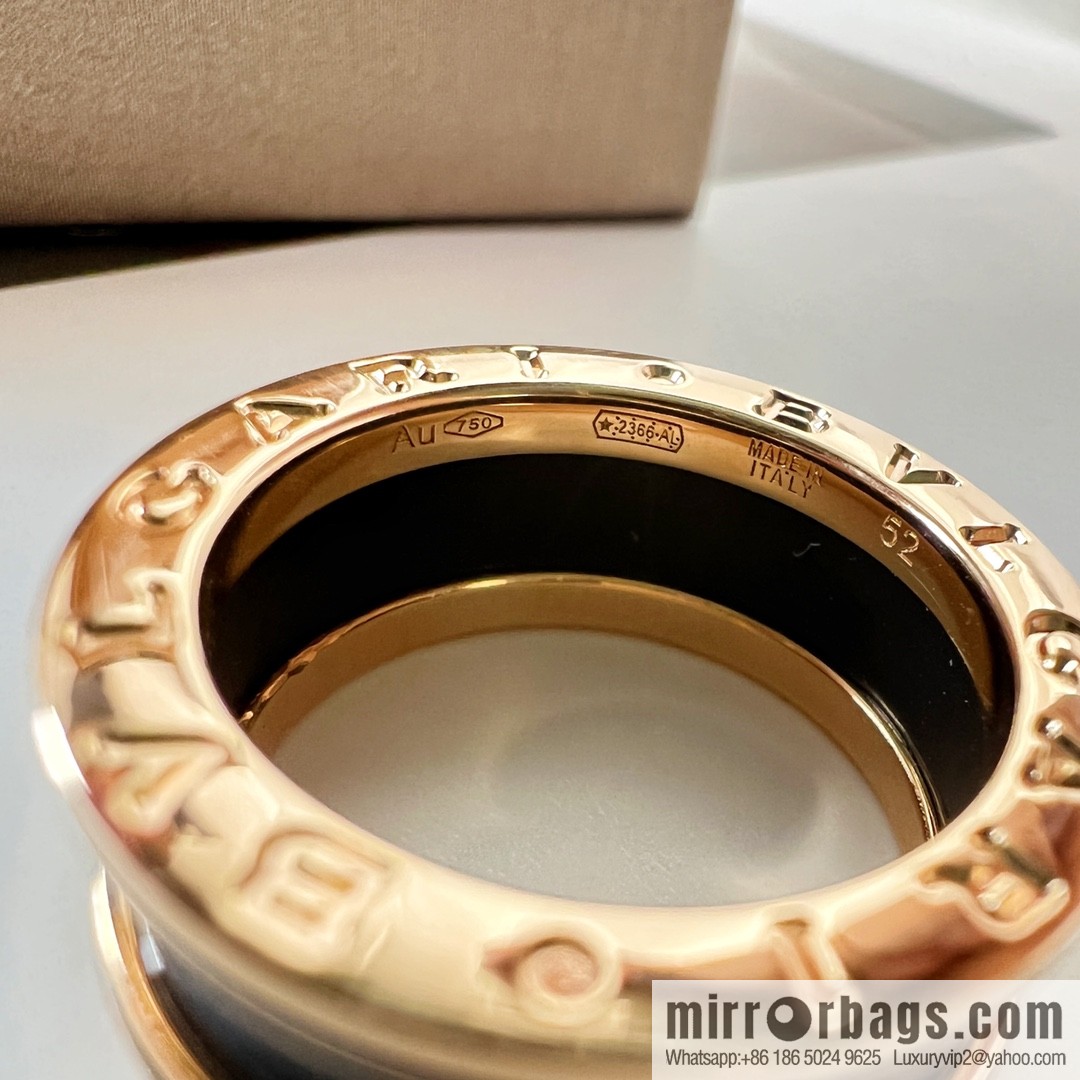 BVLGARI Bulgari new threaded black ceramic ring
