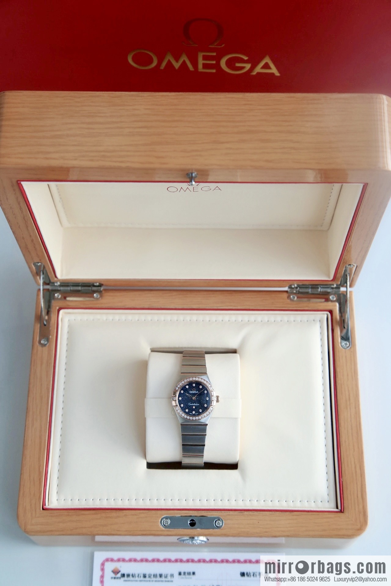 The new Omega fifth-generation constellation real diamond Omega constellation series The latest fifth-generation 27mm constellation quartz watch