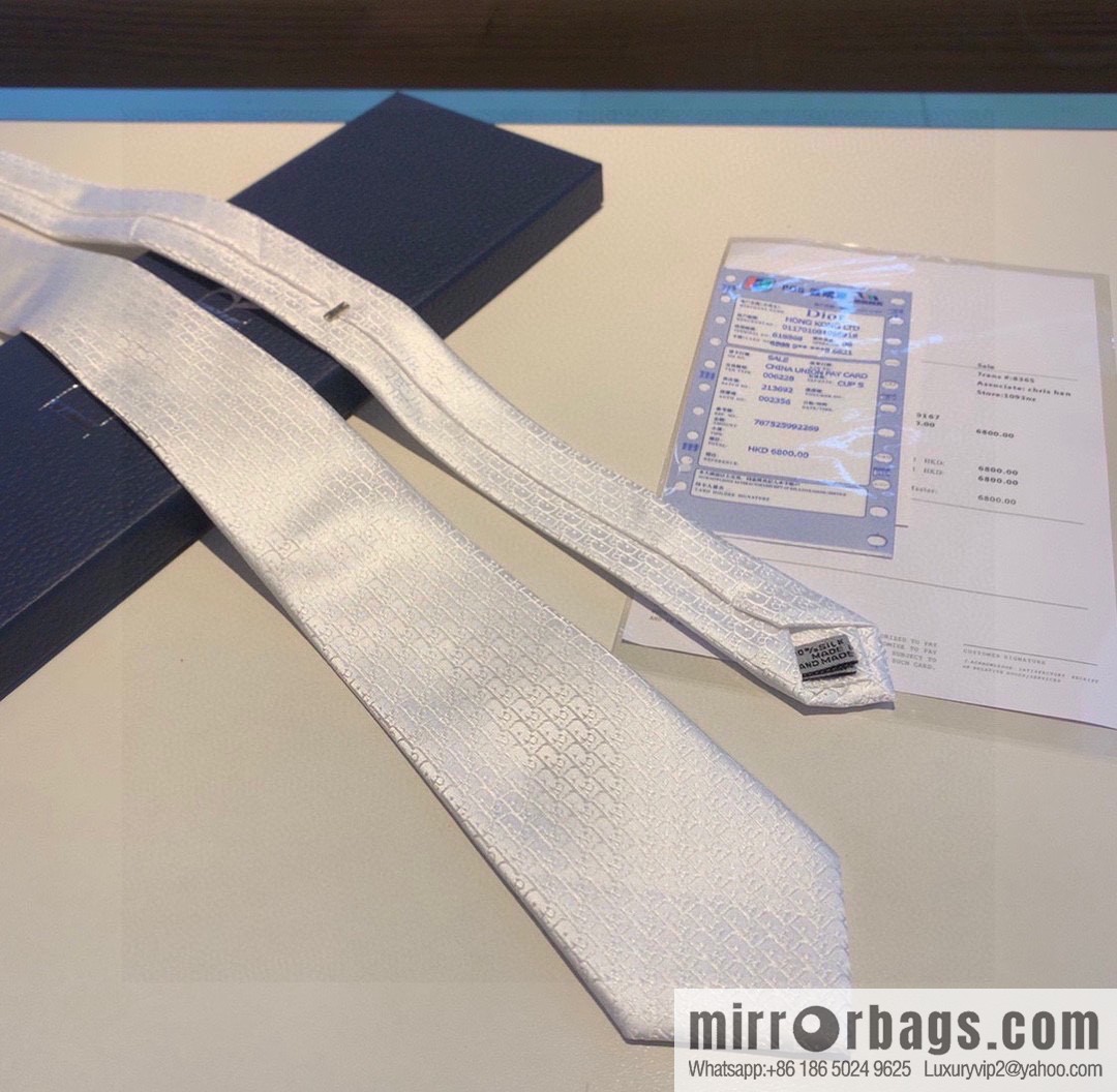 Dior 100% Top Handmade Custom CD Embroidered Tie