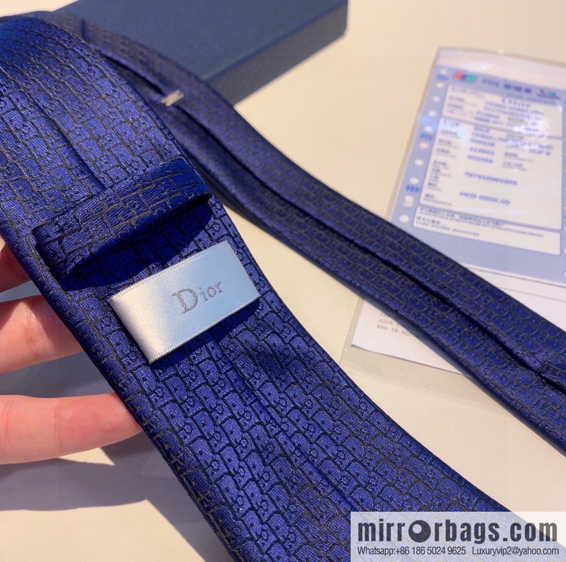 Dior 100% Top Handmade Custom CD Embroidered Tie
