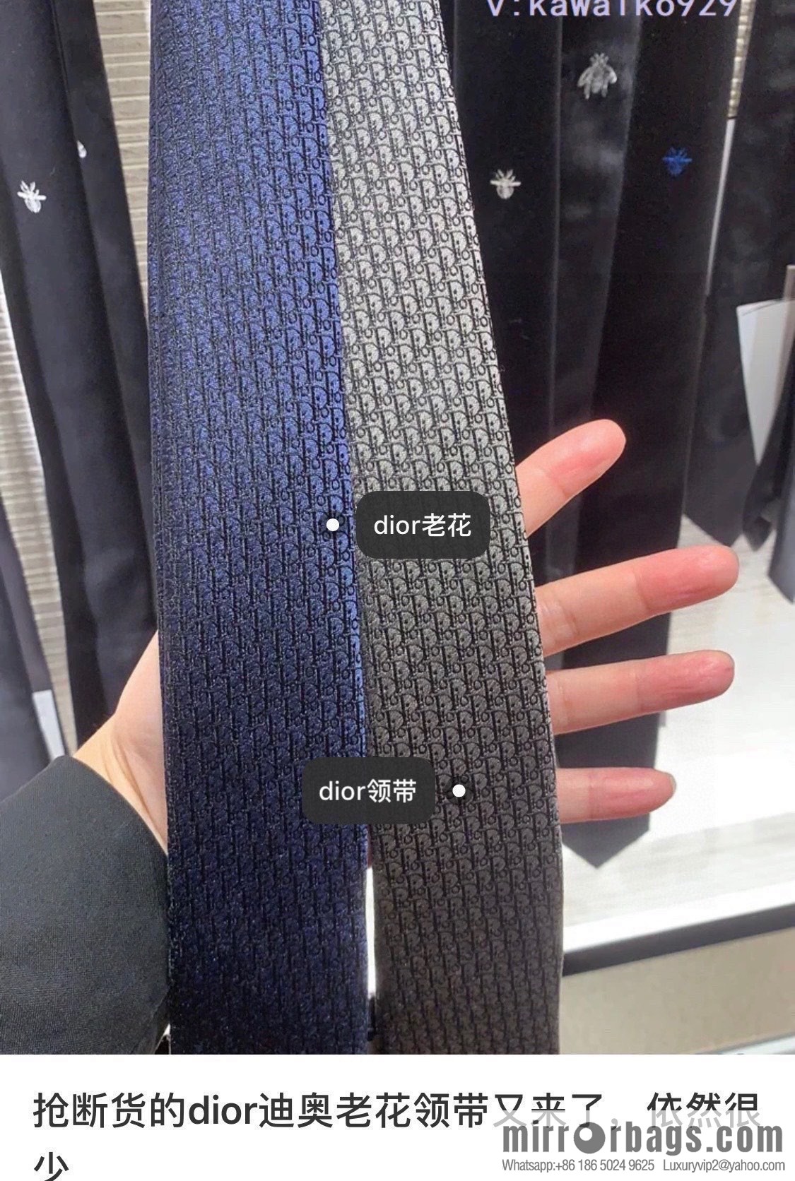 Dior 100% Top Handmade Custom CD Embroidered Tie
