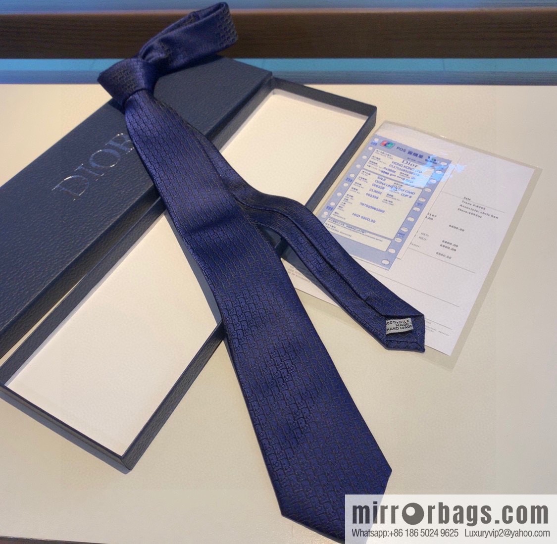 Dior 100% Top Handmade Custom CD Embroidered Tie