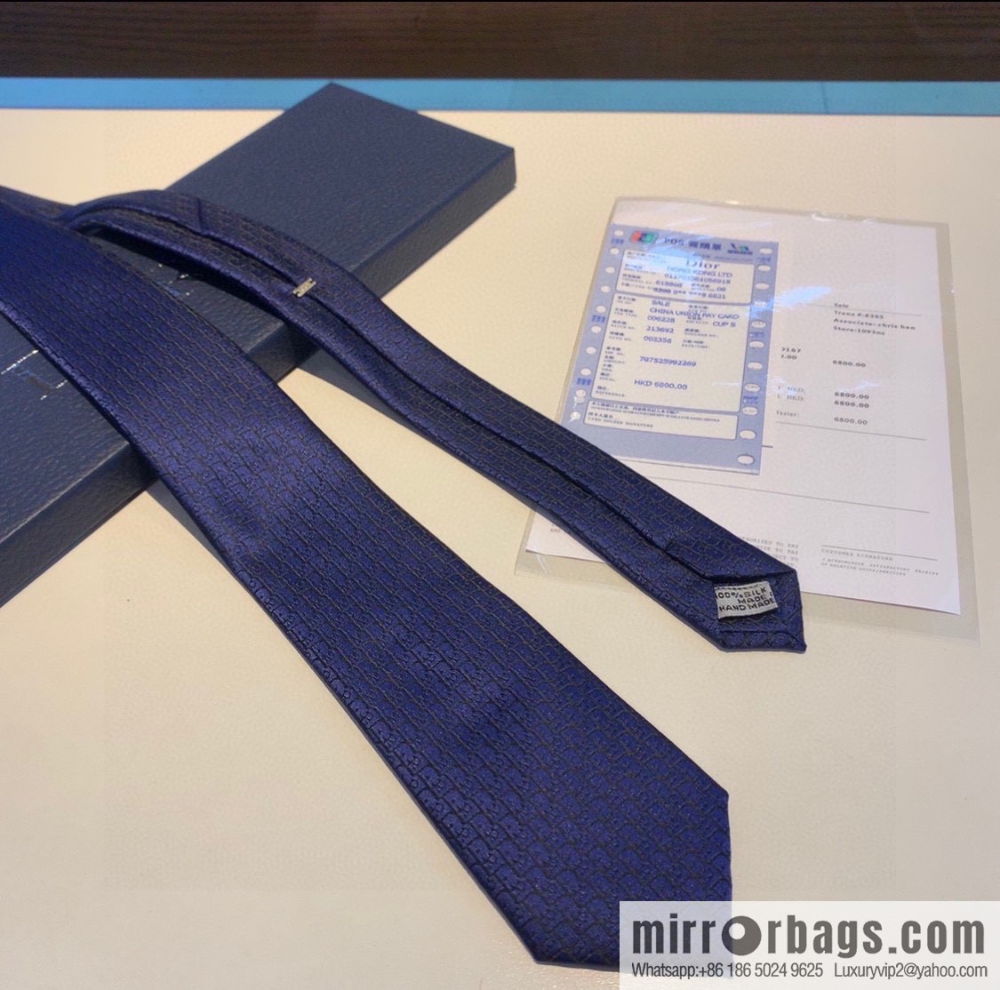 Dior 100% Top Handmade Custom CD Embroidered Tie