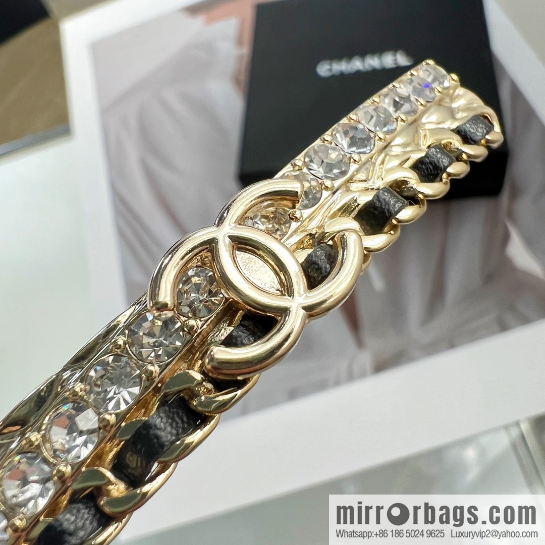 New ☑️ Chanel double c black leather rope hairpin hairpin