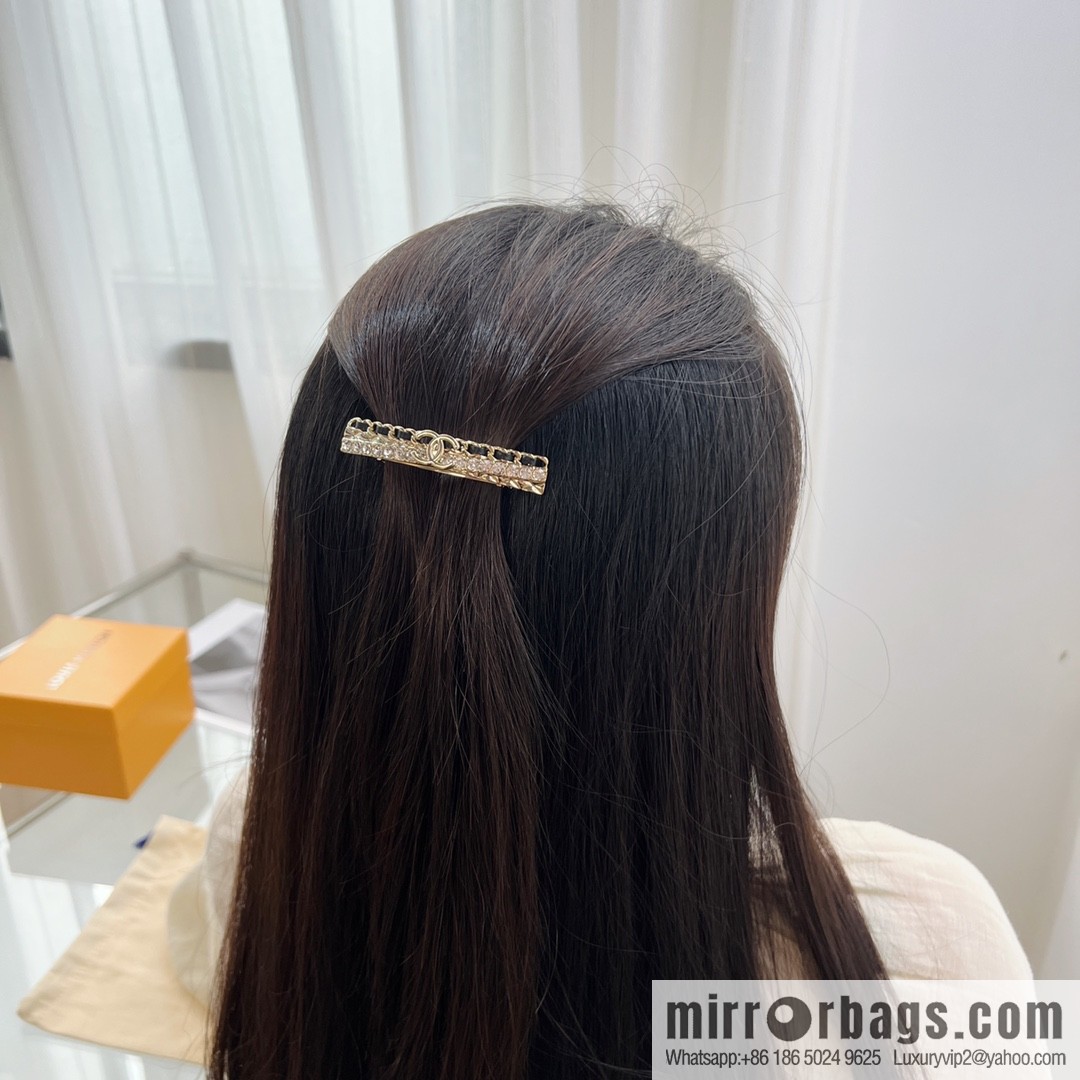 New ☑️ Chanel double c black leather rope hairpin hairpin