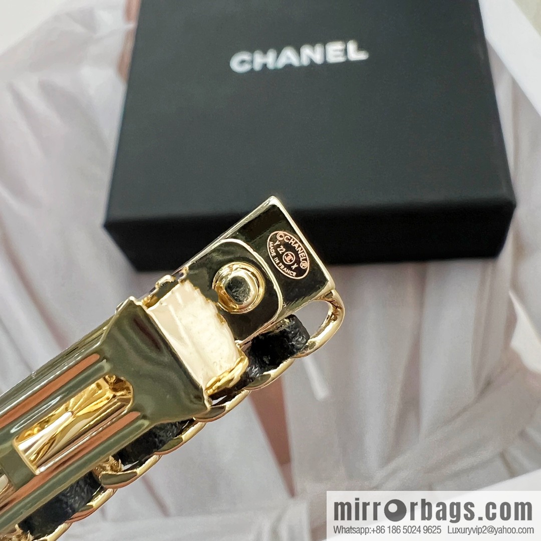 New ☑️ Chanel double c black leather rope hairpin hairpin