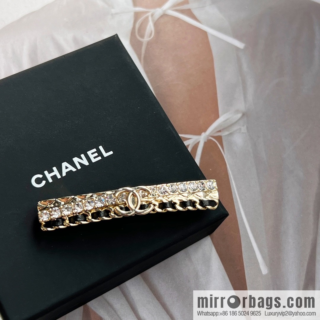 New ☑️ Chanel double c black leather rope hairpin hairpin