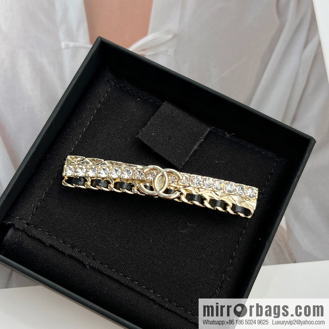 New ☑️ Chanel double c black leather rope hairpin hairpin