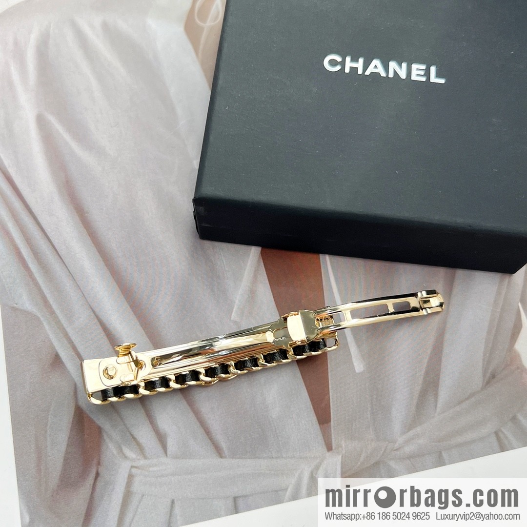 New ☑️ Chanel double c black leather rope hairpin hairpin