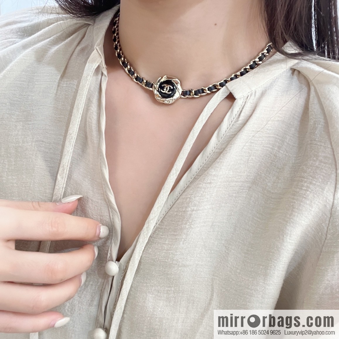 New ☑️ Chanel double c black leather rope necklace necklace