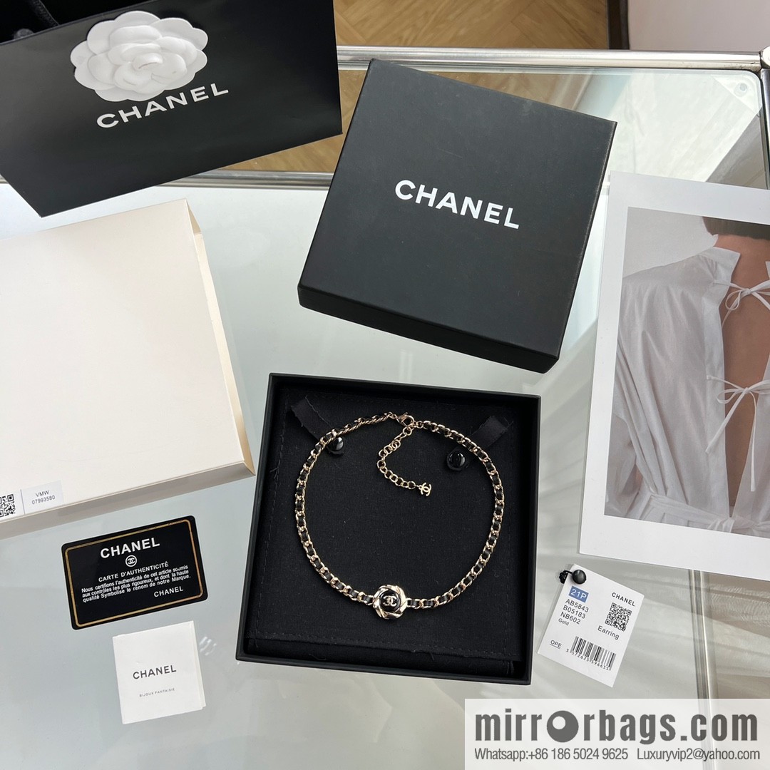 New ☑️ Chanel double c black leather rope necklace necklace