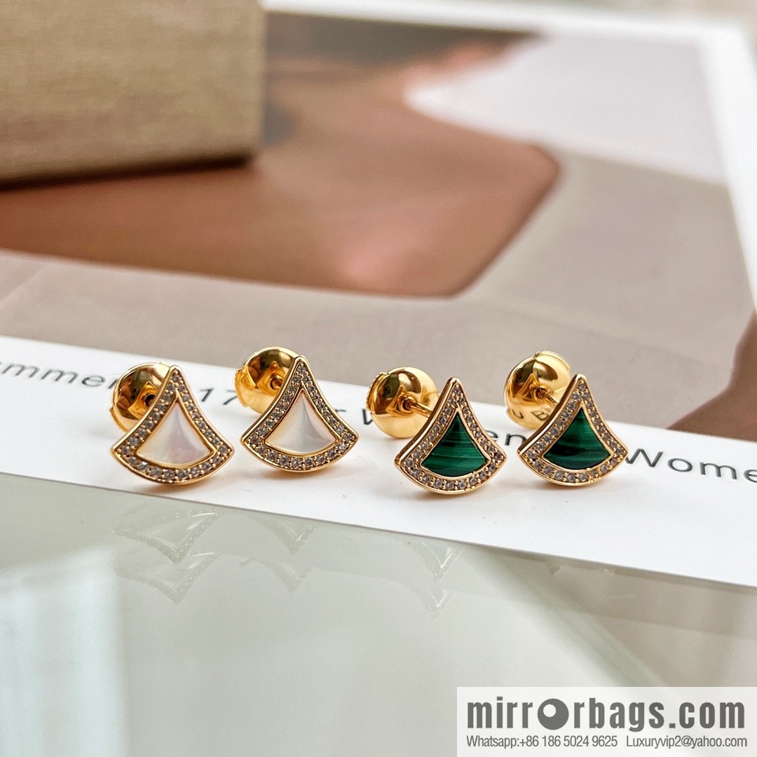 BVLGARI Bulgari DIVAS 'DREAM malachite white fritillary earrings