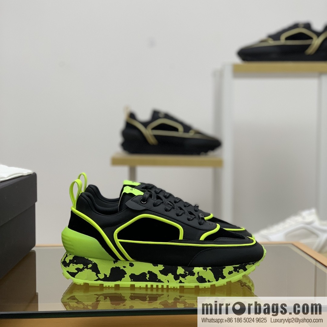 BALMA Balmain, made of calfskin polyester waterproof fabric, turned fur material, men's mecha style Casual Shoes