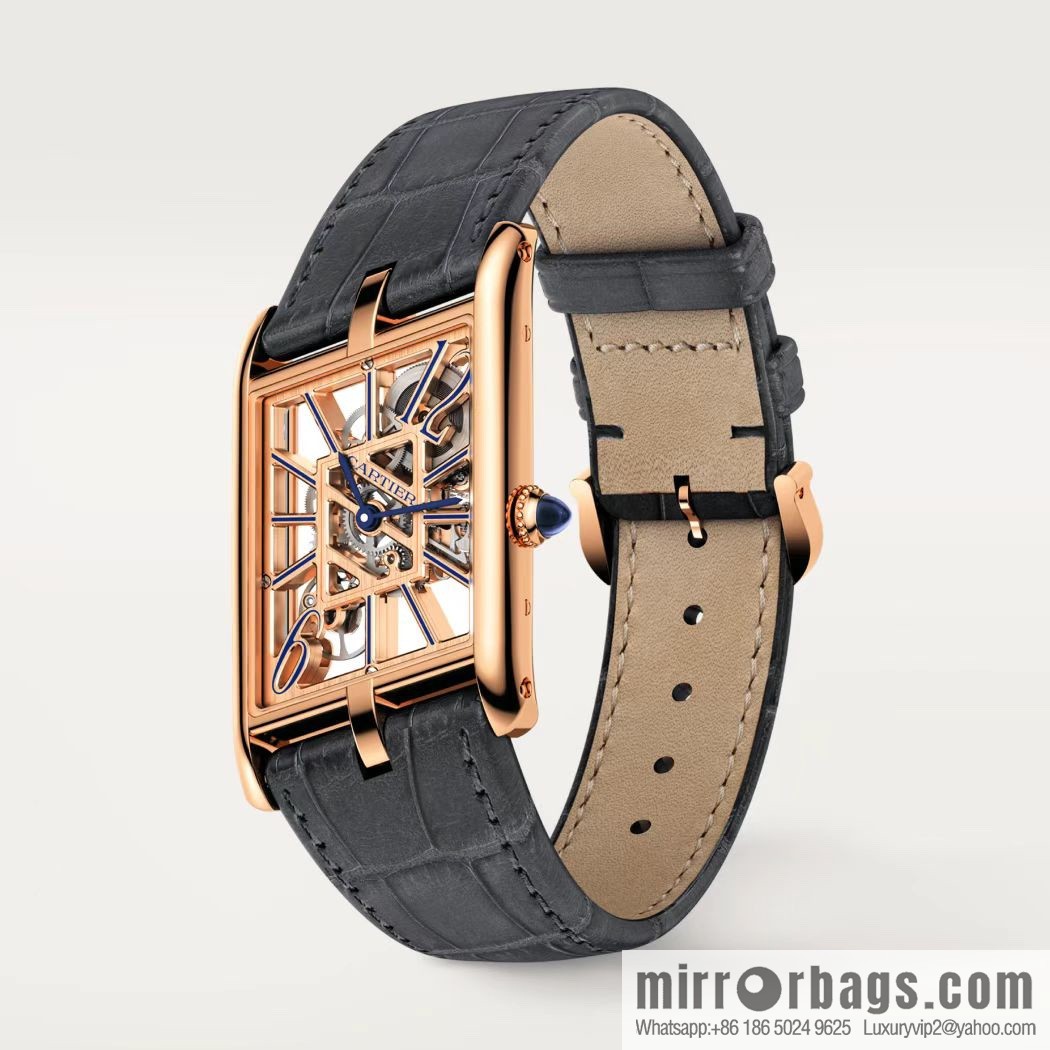 Cartier CARTIER tank hollow series HPI01370 X43 size 47 * 36 thick 7.82mm equipped with quartz movement watch imported from Switzerland